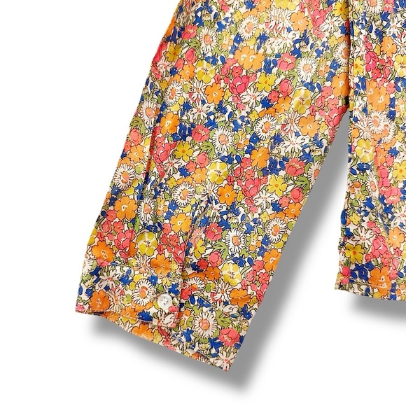 Bonpoint | Floral Mao Collar Button Down Shirt (14) 🍒 - Picture 5 of 7